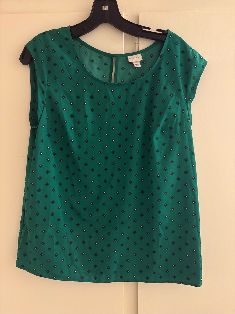 Merona Teal Green Dot Cap-Sleeve Camisole